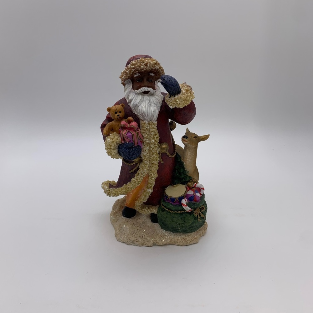 YOUNGS INCORPORATED Christmas Santa With Reindeer & Toys Statue Figurine 8.5”